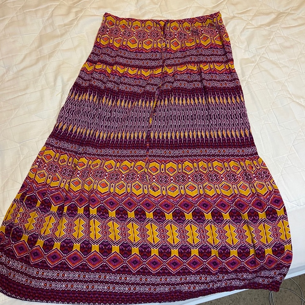 Mossimo Purple Print Maxi Skirt